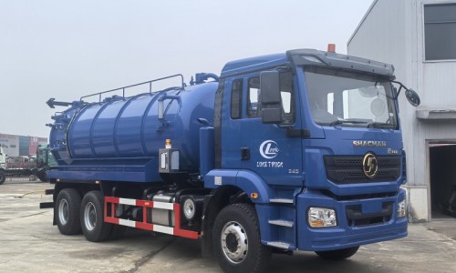 陜汽德龍后雙橋吸污車