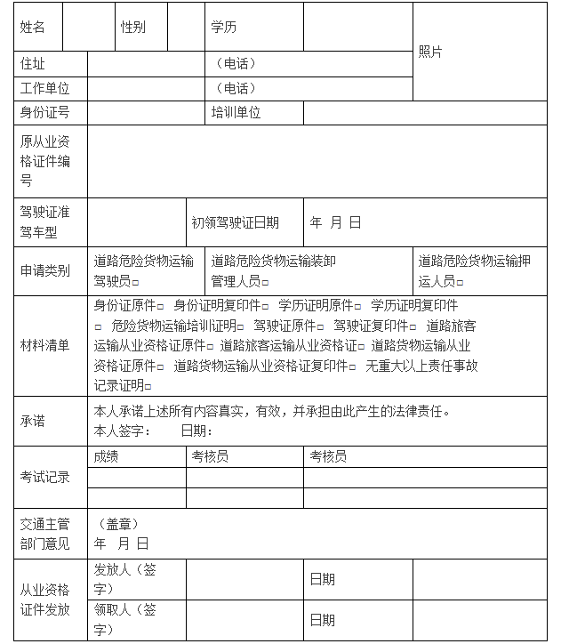 道路危險貨物運輸從業(yè)人員從業(yè)資格考試申請表.png